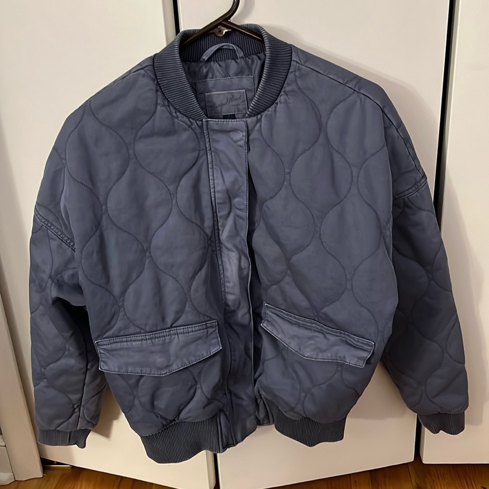 Blue bomber jacket